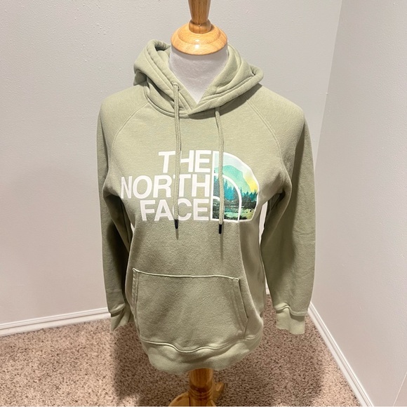 The North Face Women's Light Gray Fleece Hoodie - Picture 1 of 7